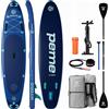 peme Tavola da stand up paddle PEME - Deep Water - 350 cm - Doppia pagaia e accessori completi, SUP, tavola da surf gonfiabile - Blu