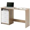 AVANTI TRENDSTORE - Adria - Scrivania con 3 cassetti Bianchi ed 1 vano Aperto, in Legno Laminato, Disponibile in 3 Diversi Colori (Marrone)
