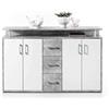 AVANTI TRENDSTORE DORO - cassettiera da ingresso, comó portaoggetti con 4 ante e 3 cassetti in legno truciolare. Dipsonibile 5 colori. Dimensioni ca. LAP 139x90x34 cm