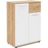 AVANTI TRENDSTORE - Jack - Sideboard con ante e cassetti in colore rovere artigianale e bianco. Disponibile in diverse misure. (Rovere artigianale, 60 x 85 x 35)