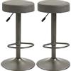 HOMCOM Set di 2 Sgabelli da Bar con Poggiapiedi, Sgabelli da Cucina Girevoli con Altezza Regolabile, 35x36x64-85cm, Grigio