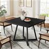 Tribesigns Tavolo da pranzo quadrato per 4, tavolo da pranzo industriale da 80 cm, con base in metallo, tavolo da cucina in legno per sala da pranzo, piccolo spazio, appartamento, nero