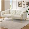 VIEKOS Divano letto moderno a 2 posti - Rivestimento in velluto, schienale con piedini in metallo placcato oro Elegante divano con funzione sonno, salvaspazio, resistente, ideale per piccoli spazi