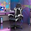 Racingreat Sedia Gaming con Altoparlant Bluetooth e Poggiatesta, Poltrona da Gioco Regolabile in Altezza, per Ufficio, Sedia Ergonomica Gaming per Adulti，Adolescenti（Bluetooth, Bianco