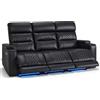 MCombo M Poltrona da cinema, regolabile elettricamente, Zero-Gravity, poggiatesta regolabile, divano con funzione letto, cuscino di seduta in schiuma piena 35D 7705 (3 posti)