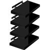 WOLTU Mensola da Muro, Set di 4, Scaffale Sospeso da Parete Libreria Piccola per Soggiorno Cameretta Porta CD DVD, Pannello MDF 40x22,9x3,8cm, Nero, RG9476sz-4
