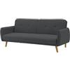 AVANTI TRENDSTORE Divano Funzione Letto 2 Posti Pedros in Microfibra, Antracite, 188 x 80 x 85 cm