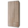 Stella Trading BASE, Armadio classico in 3 diverse dimensioni, versatile, ante a battente, effetto rovere sonoma, 81 x 176 x 51 cm, L x A x P