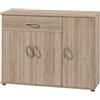 AVANTI TRENDSTORE - Lilo - Comò e mobili con ante, in stile moderno in legno laminato, disponibile in 2 diversi colori e diverse misure (90x70x30 cm, Marrone)