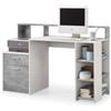 AVANTI TRENDSTORE - Boldino - Scrivania in legno laminato, disponibile in 2 diverse colorazioni. Dimensioni LAP 140x75x60 cm (cemento/bianco)