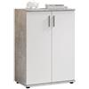 Stella Trading BOBBY, Cassettiera, effetto cemento, bianco, credenza elegante con ampio spazio disponibile per la zona giorno; 60 x 82 x 35 cm, L x A x P