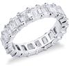 Gioielli di Valenza Anello eternity in oro bianco 18k con diamanti taglio smeraldo F VS