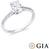 Gioielli di Valenza Anello con diamante taglio ovale 1.00ct GIA in oro bianco 18k