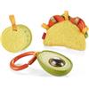 Fisher-Price Baby Toys Taco Tuesday Set, 3 fingere cibo sonaglio e attività sensoriali per neonati dai 3 mesi in su