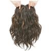 QRSTUVXZY Topper for capelli corti e ondulati da donna, parrucchino dall'aspetto naturale da 12 pollici, parrucca volumizzante for una copertura ottimale(Dark Ash Brown with Highlight)