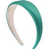 Righe e Pois - cerchietto per capelli senza dentini in raso leggermente bombato - circonferenza 12 cm larghezza 4 cm spessore o,5 cm - cerchietto per capelli elegante morbico e flessibile (Verde)