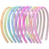 Nenjindz Fascia per capelli con glitter per ragazze e donne, 10 pezzi, con paillette, sottile, per donna, arcobaleno, fascia per capelli rosa