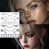 TESGADGETS 2 pezzi Eyeliner gioielli, strass festival eyeliner, decorazioni viso bindi, gioielli glitter corpo adesivi cristallo per Halloween Carnevale