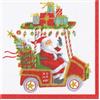 Caspari Tovaglioli da cocktail Santa's Golf Cart - 20 per confezione