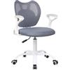 AVANTI TRENDSTORE Erchie - Sedia girevole e regolabile in altezza con bracciolo da scrivania o ufficio, nel colore grigio. LAP ca. 56x81-93x48 cm