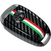 JUNMEI Cover di ricambio per chiave telecomando dell'auto, in plastica ABS ed effetto fibra di carbonio, 3D, con logo nero, nero B