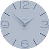 CalleaDesign Orologio da Parete Smile - Handmade in Italy, Design Silenzioso Moderno, 30 cm, Elegante da Arredo - Colore Azzurro polvere e Carta da zucchero