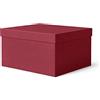 ilo - Scatola per Armadio Rigida con Coperchio cm 45x40 H.25 - Contenitore Portaoggetti Decorativo - Rivestimento in Tessuto Tecnico Rosso - Riciclabile e Prodotto in Italia