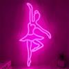 OkiyiD Regali ballerina, insegna al neon per camera da letto, soggiorno, casa, club, studio di danza, alimentazione USB 5 V con ganci a catena appesi, regali di danza per ragazze