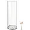 MELEJIA Vasi in Acrilico Rotondo Trasparente, Vaso Indistruttibile Leggero - Diametro 10cm x Altezza 40cm, Vasi Trasparente Resistente per Fiori Freschi/Finti, Decorazione Interna/Esternea