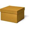 ilo - Scatola per Armadio Rigida con Coperchio cm 25x25 H.16 - Contenitore Portaoggetti Decorativo - Rivestimento in Tessuto Tecnico Giallo - Riciclabile e Prodotto in Italia