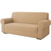 SaRani Copridivano Galaxy in Tessuto Bolle Elasticizzato, Vestibilità Universale, Copertura Totale del divano (Beige, Due posti)
