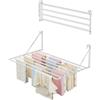 Innotic Stendibiancheria da parete 80 cm, Stendino a muro 8 barre, pieghevole, resistente alla ruggine, per esterni, grande spazio, salvaspazio, per bagno balcone lavanderia (bianco)
