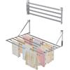 Innotic Stendibiancheria da parete 80 cm, Stendino a muro 8 barre, pieghevole, resistente alla ruggine, per esterni, grande spazio, salvaspazio, per bagno balcone lavanderia (argento)