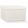 Generico Scatola fondo e coperchio rinforzata grande 40x28.5x24 cm VARI COLORI per bomboniere confezionamento prodotti resistente e durevole (Bianco)