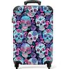 NoBoringSuitcases.com bagaglio a mano, trolley, valigia da 10 kg, rigida, leggera, valigie da viaggio per cabina, aereo, con 4 ruote girevoli, manico estensibile, robusto 55x40x20 cm Motivo con teschi