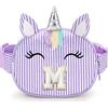 YOOLIFE Regalo di compleanno per ragazze e bambini, marsupio con iniziale, borsa a tracolla, Viola, M, M