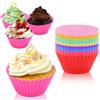 ASelected Scatola in silicone riutilizzabile per cupcake e muffin, 9 colori, antiaderente, lavabile in lavastoviglie (27 pezzi)