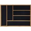 Relaxdays Portaposate Relaxdays, Inserto per cassetto con 6 Scomparti, per Posate in bambù, HLP: 5x35,5x25,5 cm, Naturale/Nero