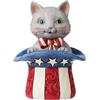 Enesco Jim Shore Heartwood Creek - Gattino patriottico con cappello a cilindro in miniatura da 9,5 cm, multicolore