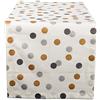 DII 100% Cotone, Lavabile in Lavatrice, Stampato Metallico tovaglia Vacanza - 132,1 x 132,1 cm 4 posti., Metallic Confetti, Table Runner 14x108