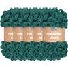 BambooMN JubileeYarn Fun Finger Loops Yarn - Filato in poliestere Jumbo - 100 g/matassa - giada - 5 matasse