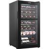 Cavin Cantinetta vino a libera installazione, Northern Collection 28 Black, cantinetta vino nera, 28 bottiglie, due zone di temperatura, illuminazione led
