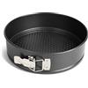 Dc Casa Tortiera Apribile 24 cm Antiaderente in Acciaio al Carbonio Tonda Stampo da Forno con Cerniera e Fondo Removibile (24x7 cm)