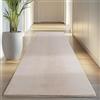 Carpettex Tappeto Runner Avorio 80x250 cm Tappeto Lavabile a Pelo Corto, Antiscivolo e Morbido, Design Monocromatico Moderno per Camera da Letto, Cucina e Corridoio