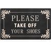 AOAOPQ Zerbino per ingresso interno ed esterno, in gomma grigia, con scritta in lingua inglese Please Take Off you shoes, antiscivolo, facile da pulire, per corridoio o patio
