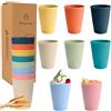 DAJASD Set di 8 bicchieri in plastica da 350 ml, senza BPA, riutilizzabili per adulti e bambini, senza manico, in plastica per cucina
