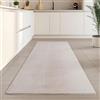 Carpetsale24 Tappeto Runner Avorio 80x250 cm Tappeto a Pelo Corto Lavabile, Antiscivolo e Morbido, Design Monocromatico Moderno per Camera da Letto, Cucina e Corridoio