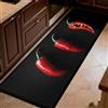 Generic Rosso Tappeti cucina 50 x 200 cm Verdure e peperoni Antiscivolo, lavabili, anti-affaticamento per decorazione casa