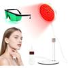 GBKDQQ Lampada a luce rossa 126 LED, lampada a infrarossi 850nm & 660nm con attacco, 5 livelli di luminosità & timer 5-30min, lampada a collo di cigno, luce rossa per viso e corpo per casa, ufficio