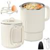 PORFOYO Bollitore Pieghevole PROFOYO 1L - Acciaio Inossidabile, Modalità di Riscaldamento Intelligente, 600W, Senza BPA, Beige